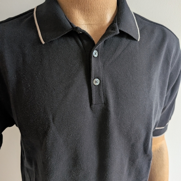 Nike Black and White Polo Shirt Classic Fit - Picture 2 of 10